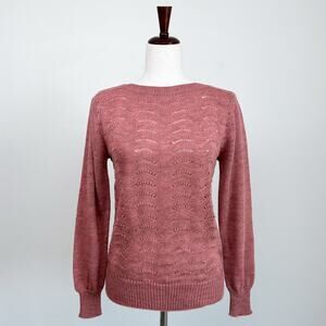 Vintage Jason Maxwell Boatneck Pointelle Knit Sweater